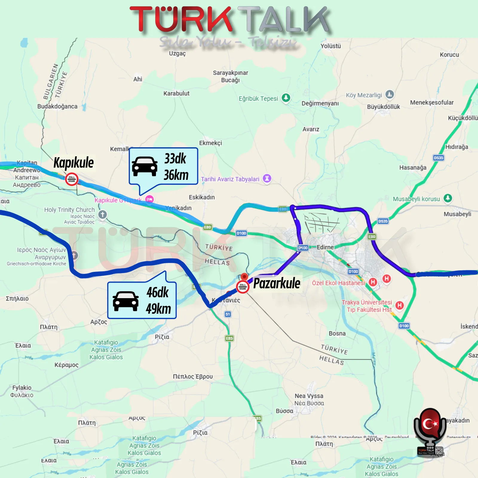 Pazarkule Dönüş Grafiği eklenecek